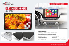 QLED 2K 화면이있는 Android 범용 카 스테레오는 4G DSP 무선 carplay 자동차 멀티미디어 pla를 지원합니다.