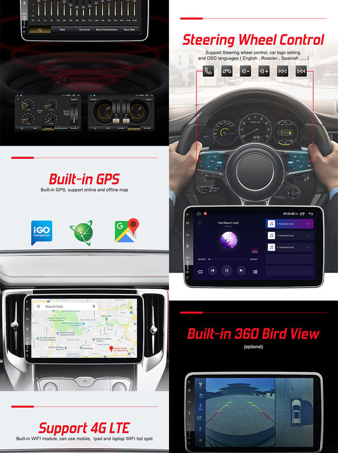 Universal Car Stereo 10.1inch Rotatable Universal 2din Car Radio With 4G DSP Wireless Carplay ​